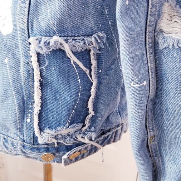 Zara Printed Critical Thinker Denim Jacket, Size S - Picture 11 of 16